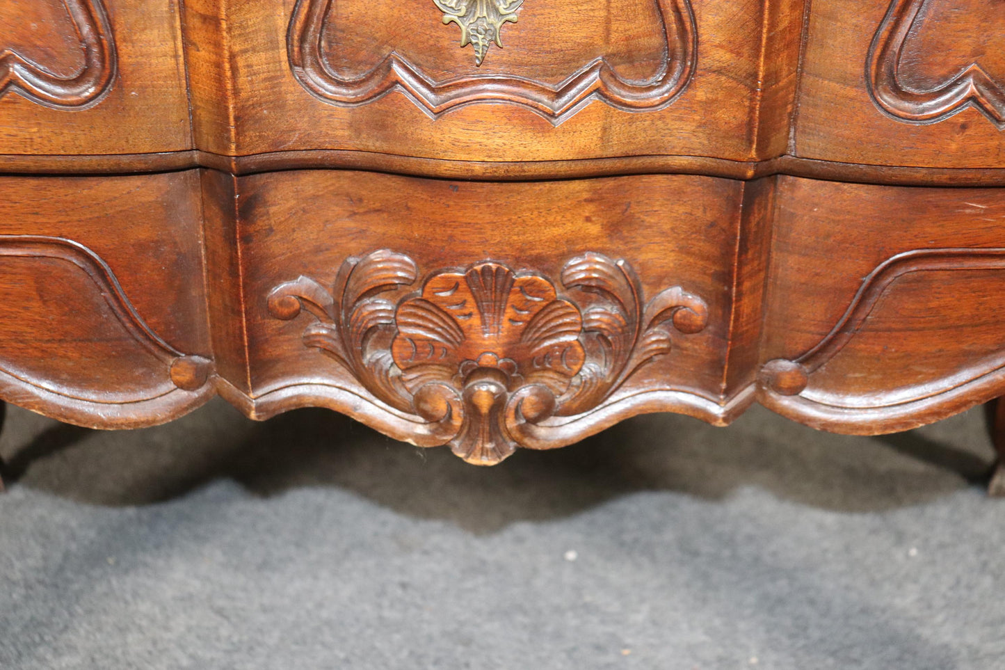 Fine Quality Handmade Carved Walnut French Louis XV Commode, circa 1920