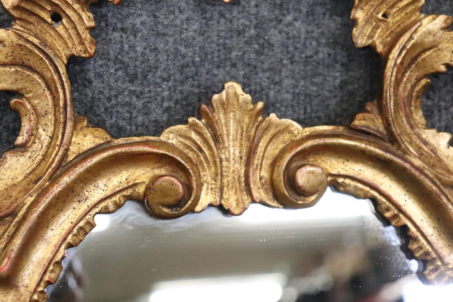 Fine Florentine Giltwood Carved Wall Mirror Circa 1940