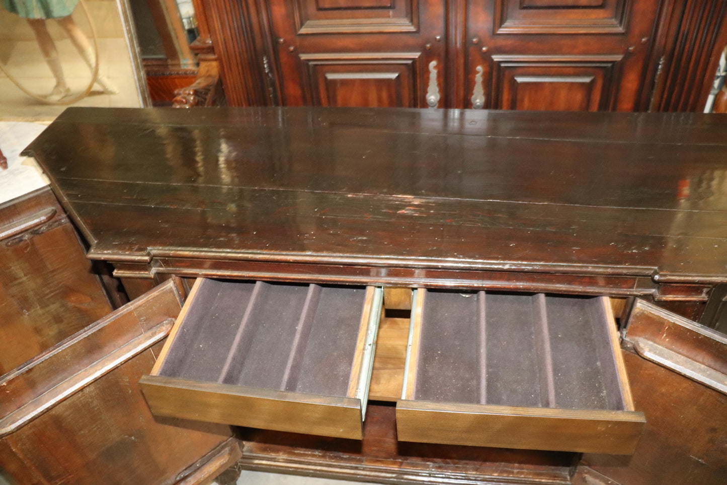 Rare Period French 1790s era Directoire Mahogany Sideboard Buffet