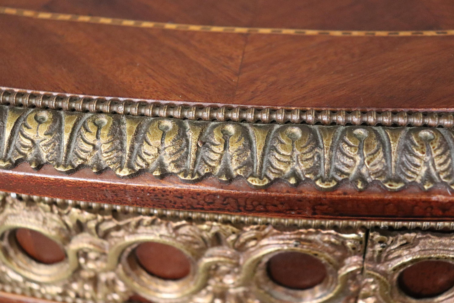 Companion Pair of Bronze Ormolu Mounted French Louis XVI End Tables