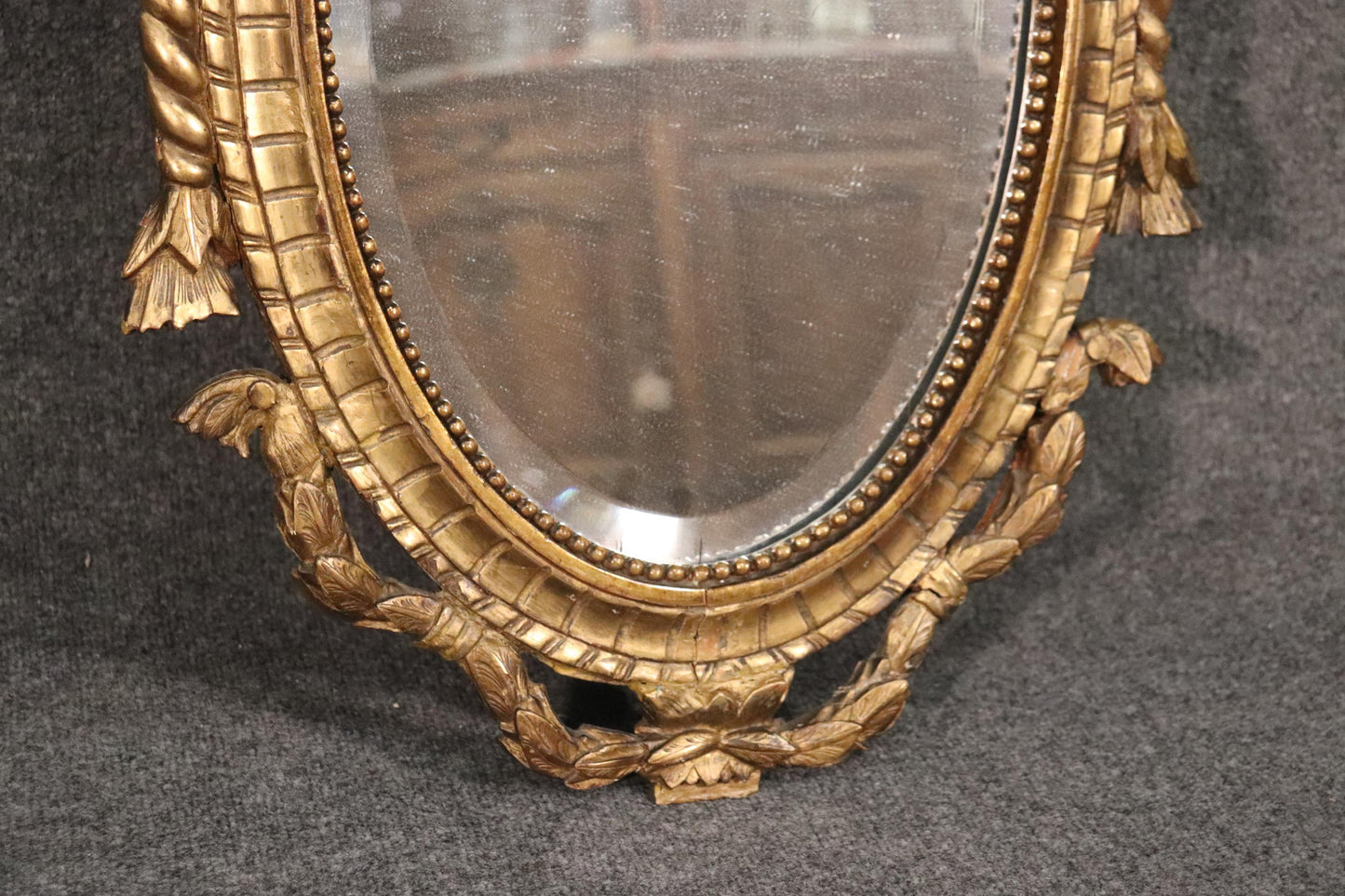 Gilded Italian Rope Tassle Wall Mirror, circa 1950