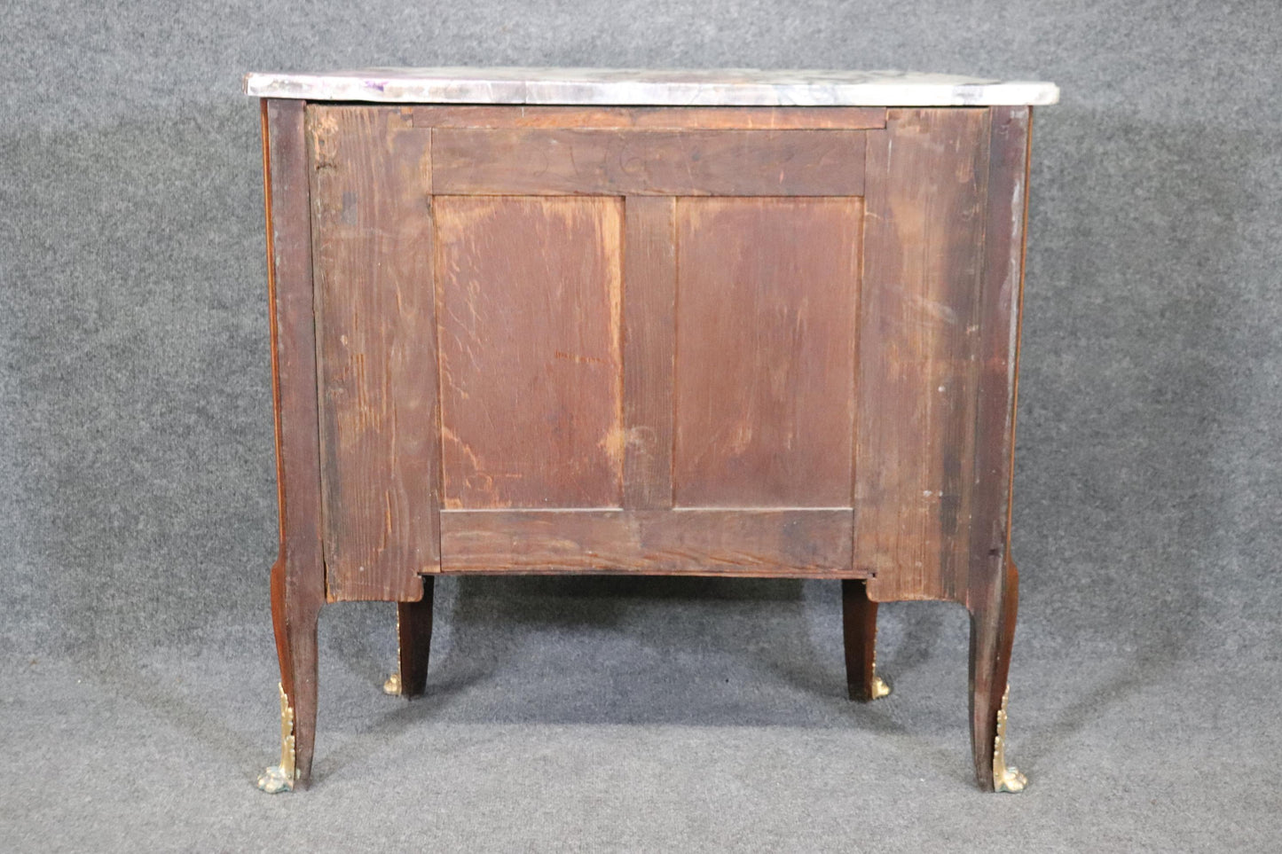 Museum Quality Restored 19th Century Inlaid Marble Top Louis XV Bronze Commode