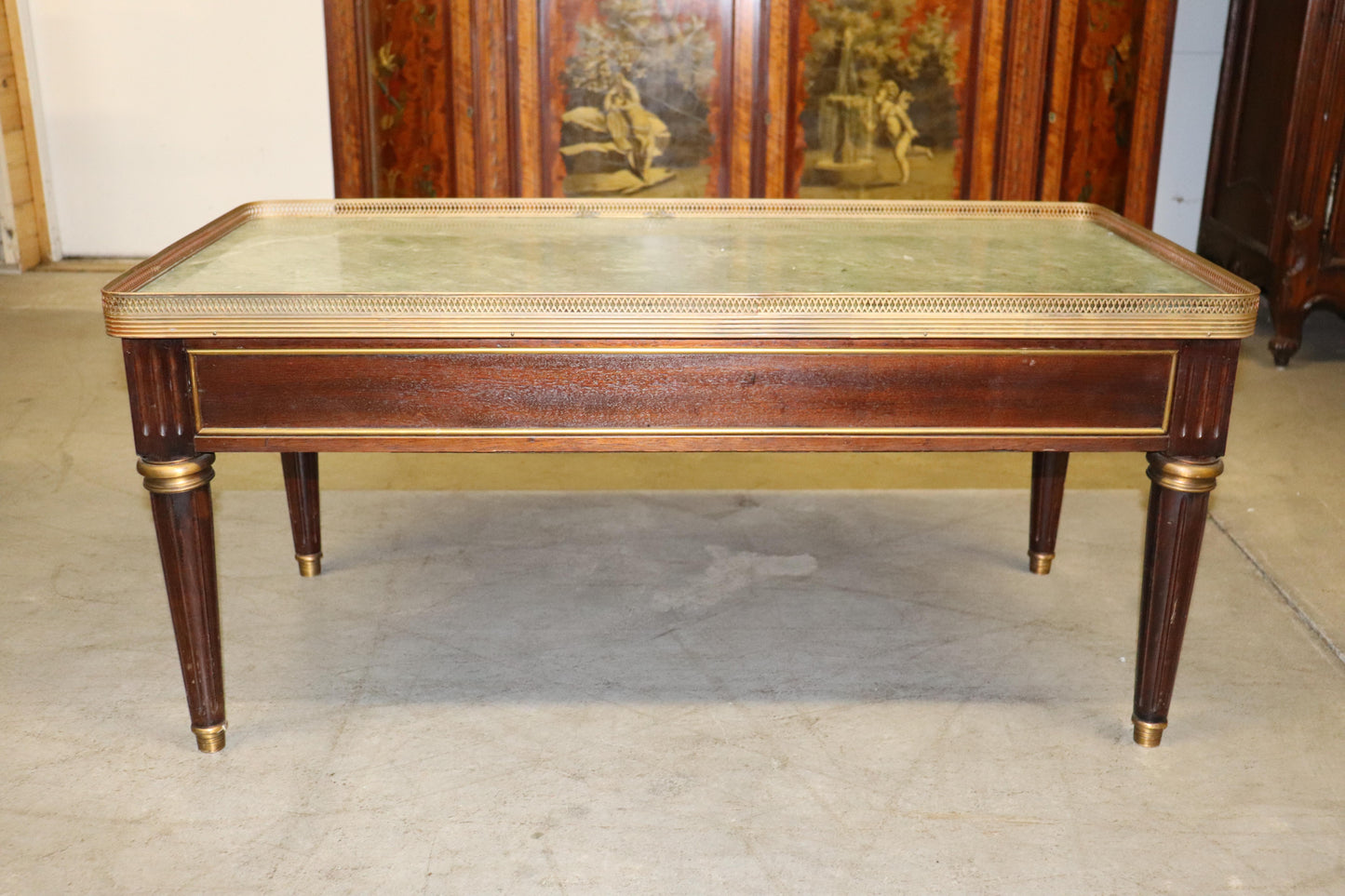 Fine Quality French Green Marble Top Bronze Mounted Louis XVI Coffee Table