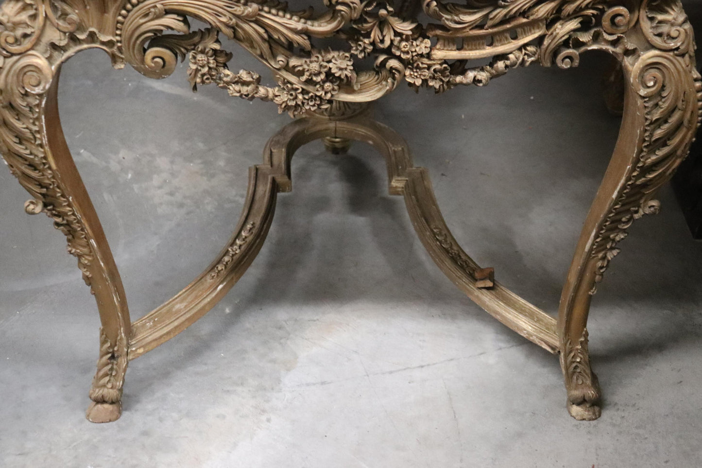 Finely Carved Gilded French Verdi Green Marble Louis XV Center Table circa 1890s