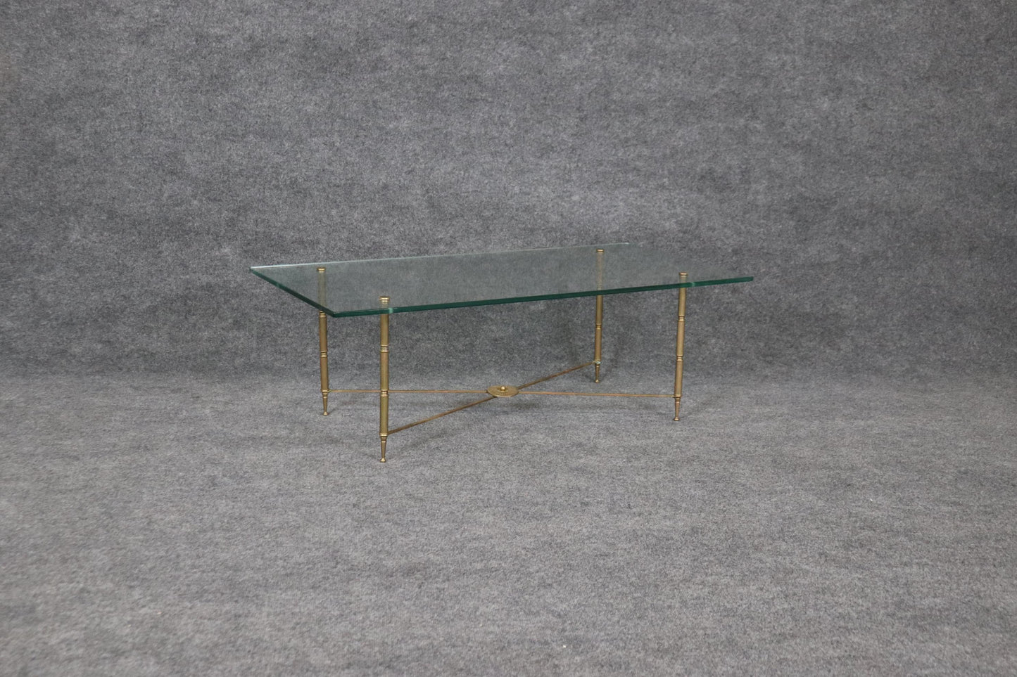 Fantastic Bronze and Thick Glass Directoire Maison Jansen Style Coffee Table