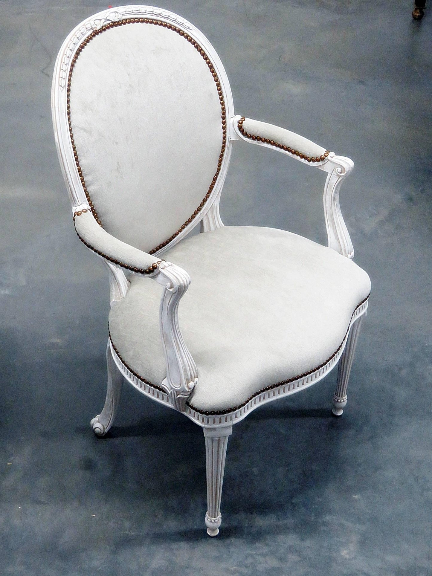 Pair of Cameo Back Gustavian Swedish Paint Decorated Armchairs