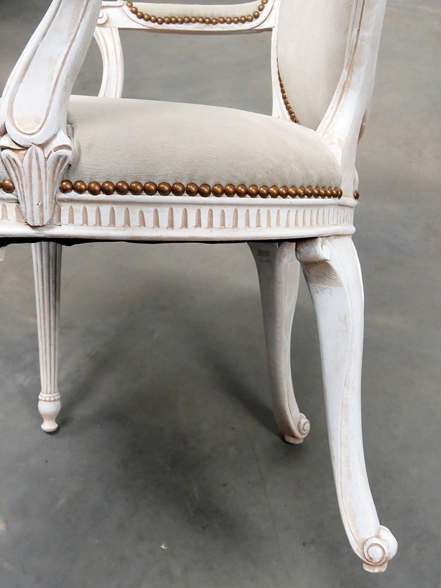 Pair of Cameo Back Gustavian Swedish Paint Decorated Armchairs