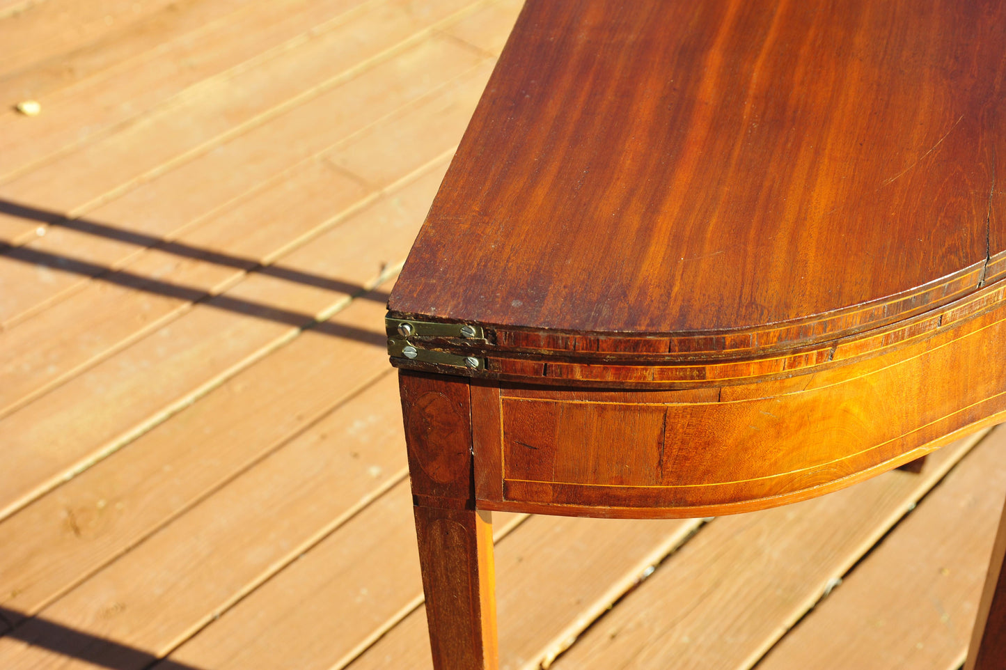 Period American New England Mahogany Sheraton Inlaid Card Games Table