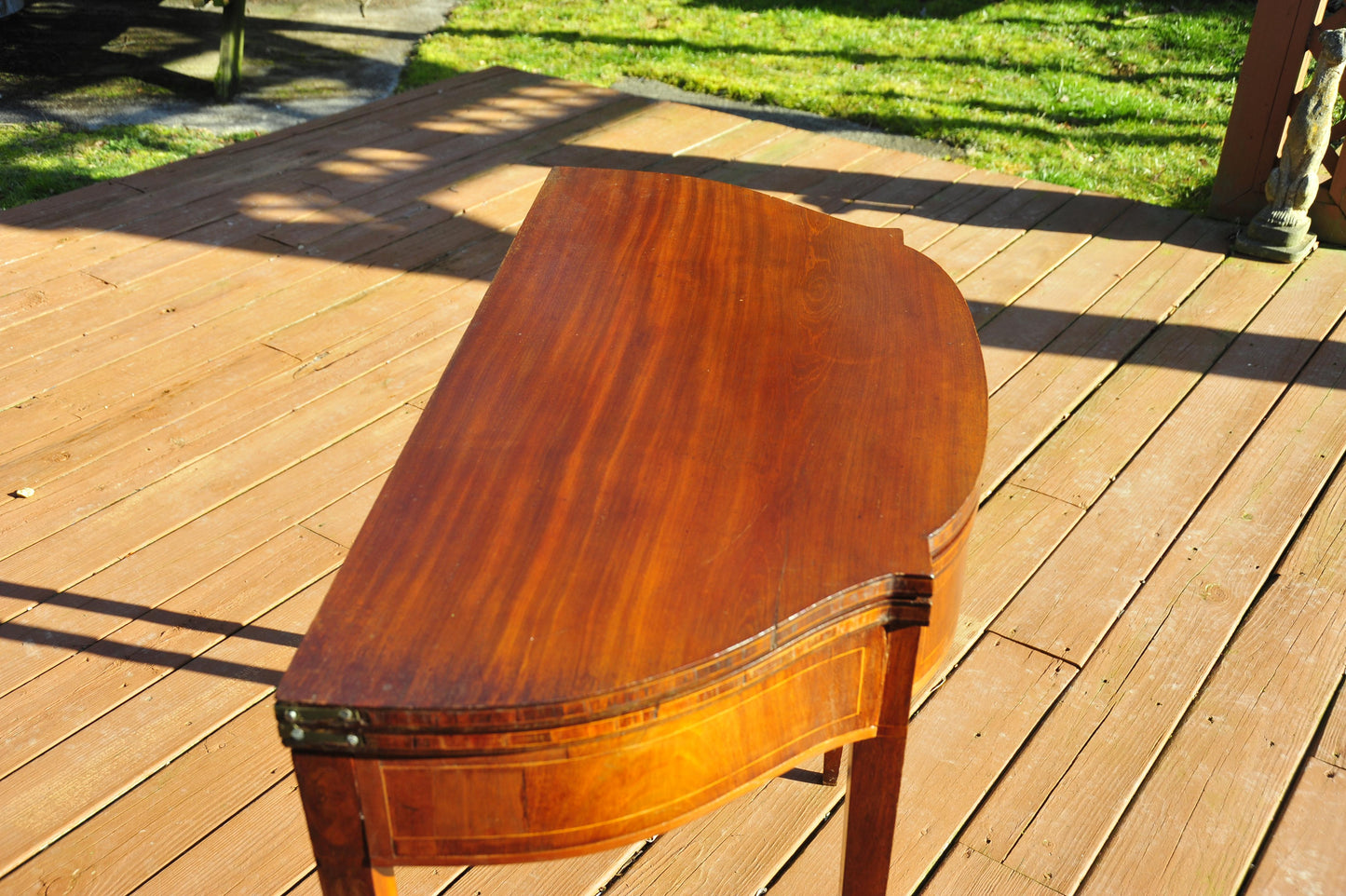 Period American New England Mahogany Sheraton Inlaid Card Games Table