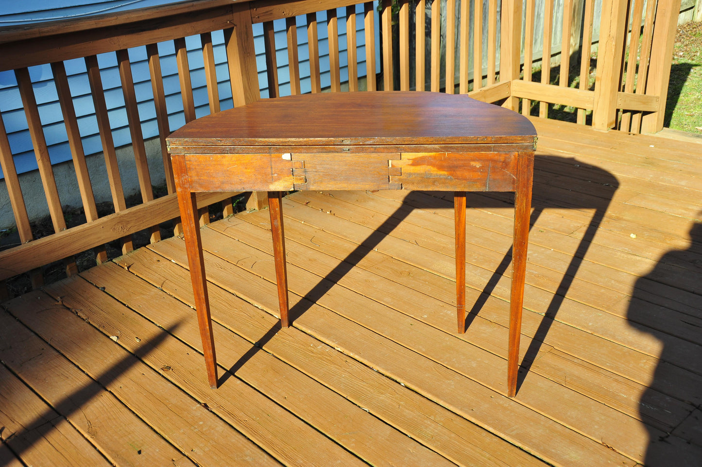 Period American New England Mahogany Sheraton Inlaid Card Games Table