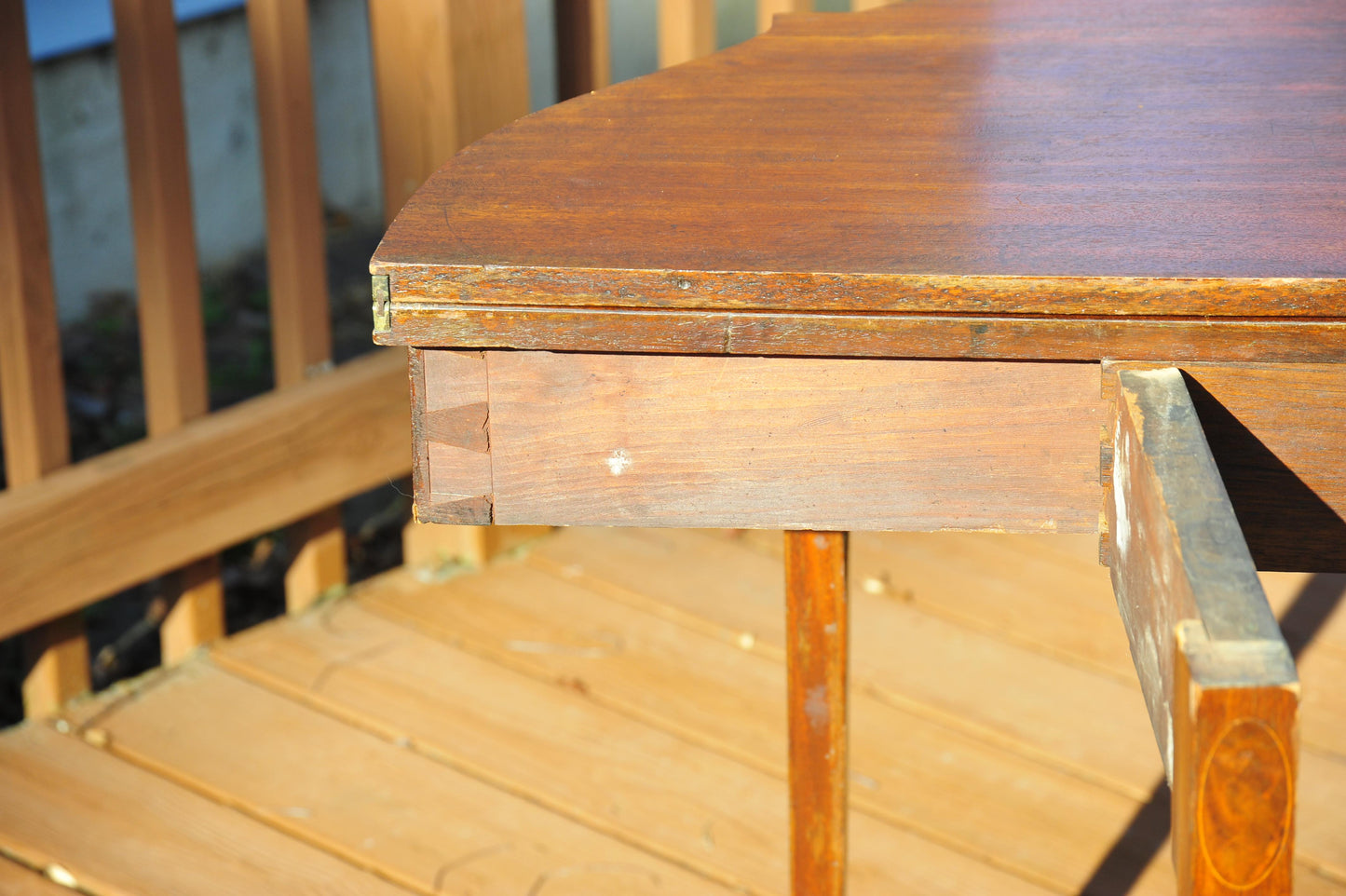 Period American New England Mahogany Sheraton Inlaid Card Games Table