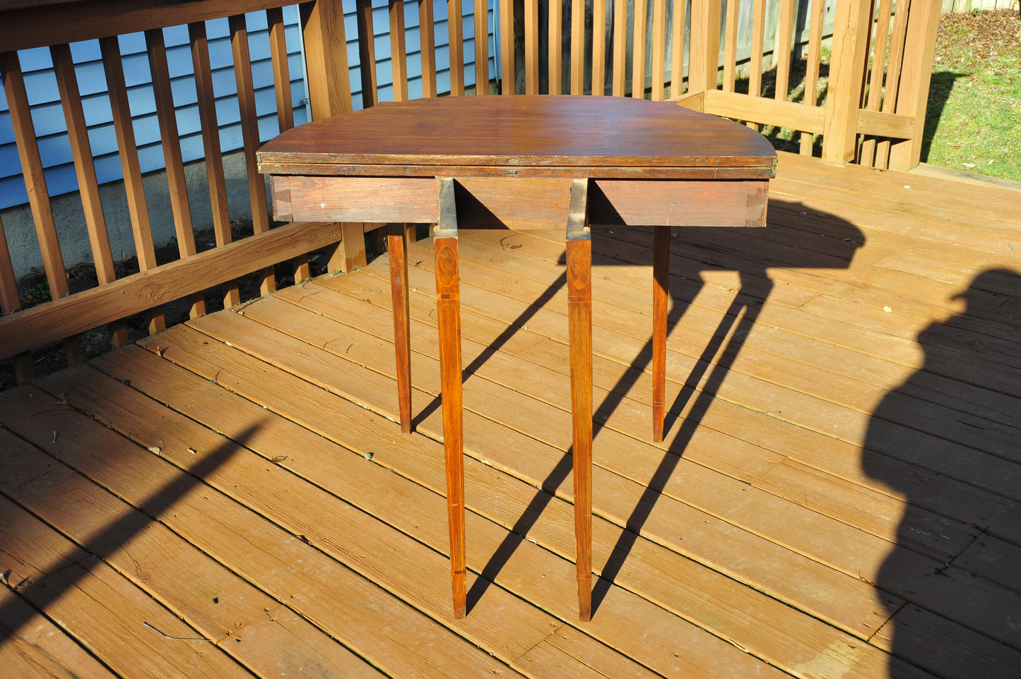 Period American New England Mahogany Sheraton Inlaid Card Games Table