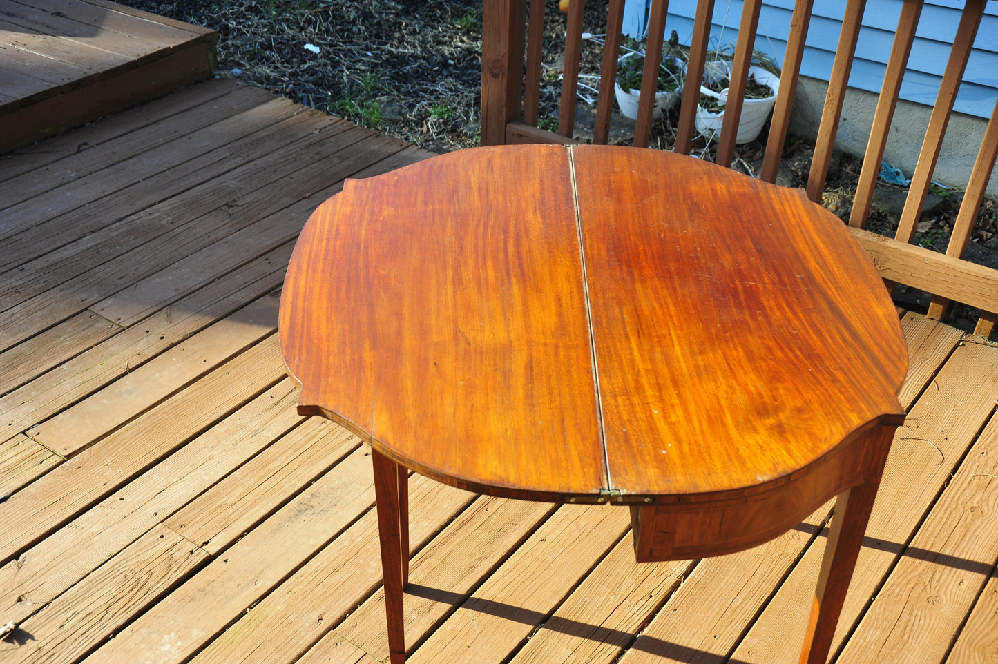 Period American New England Mahogany Sheraton Inlaid Card Games Table