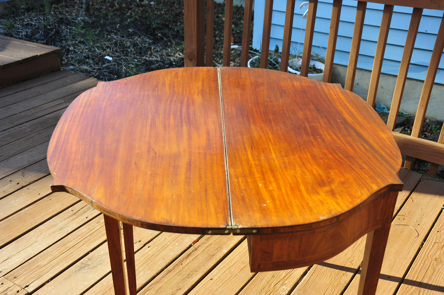 Period American New England Mahogany Sheraton Inlaid Card Games Table