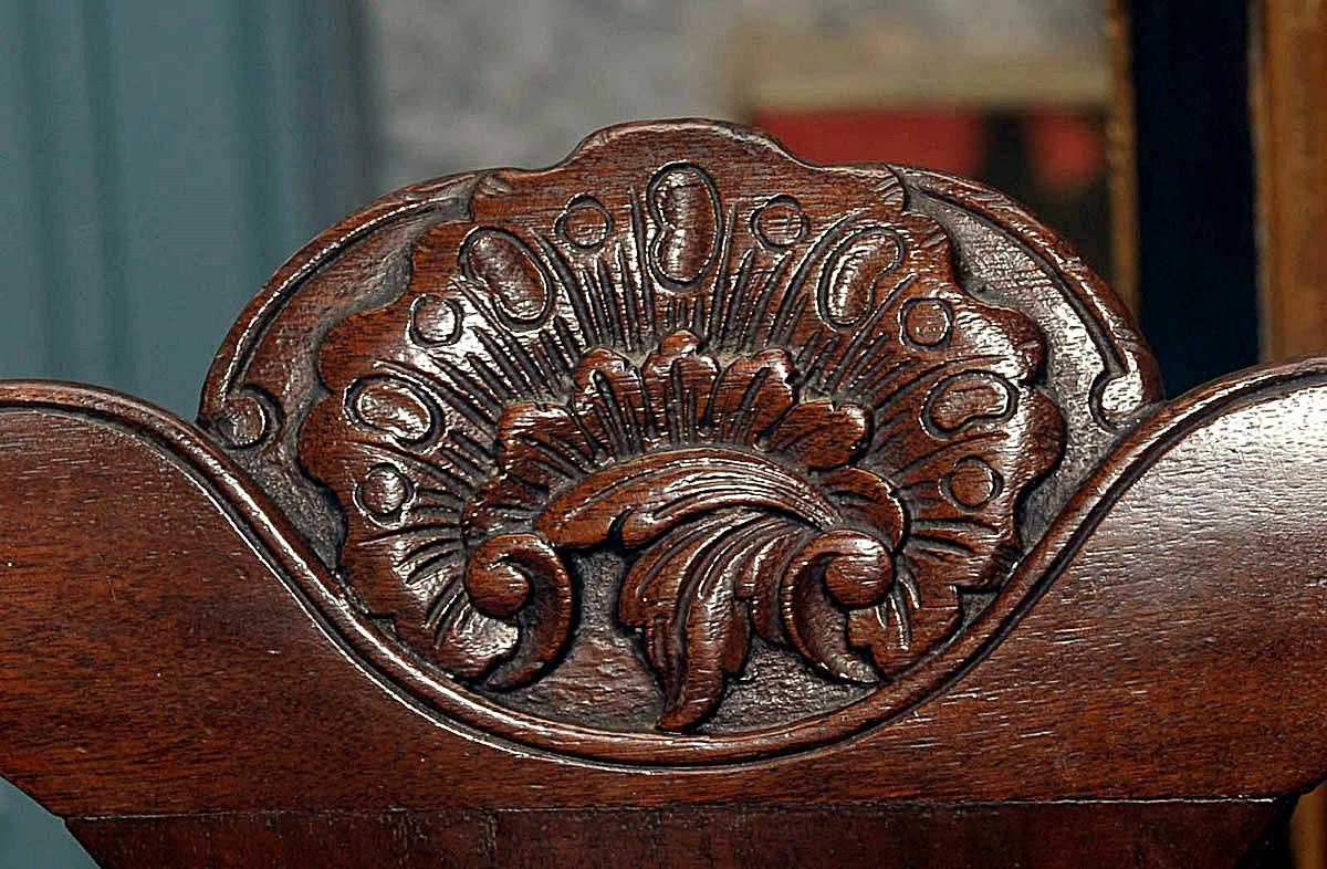 Pair of Important Philadelphia Shell Carved Walnut Chippendale Side Chairs C1765