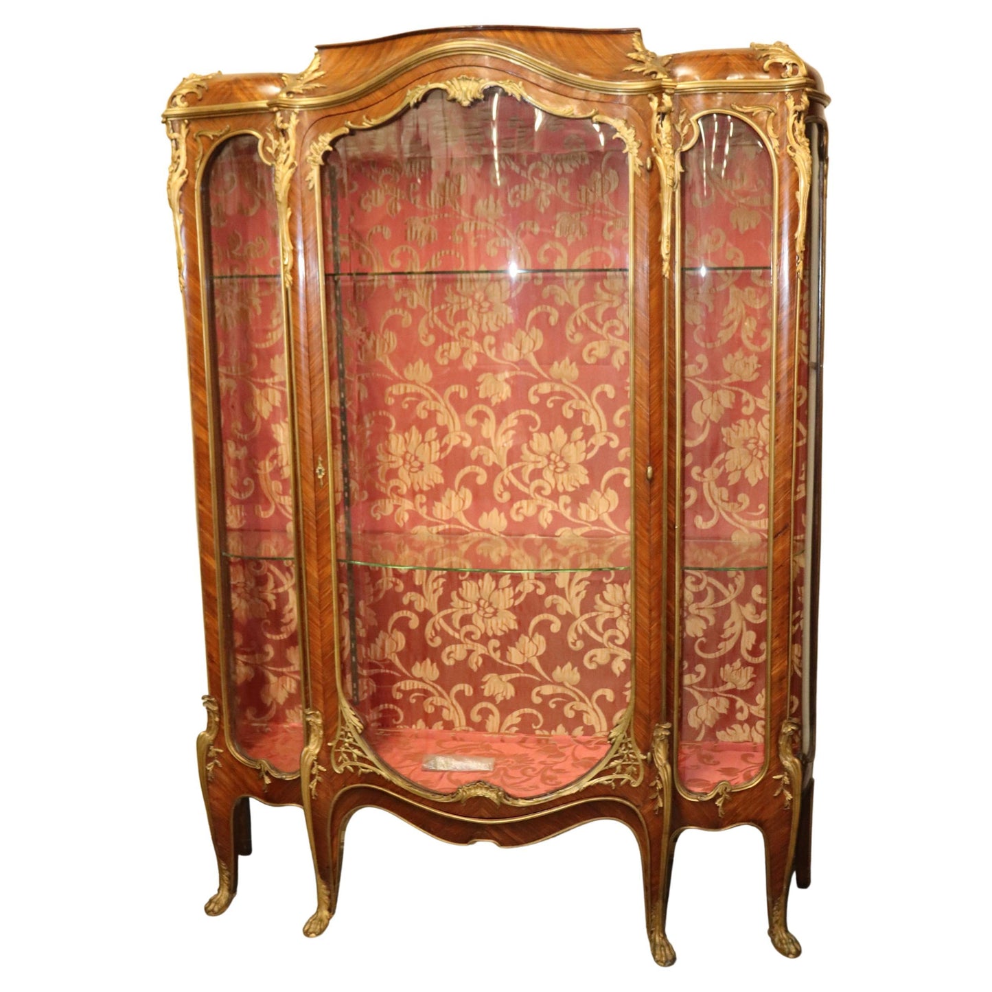 Signed Francois Linke Bronze Mounted Louis XV Kingwood Vitrine China Cabinet