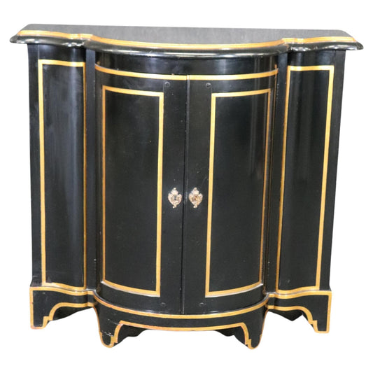 Ebonized Baker French Directoire Gilded Commode Console Cabinet