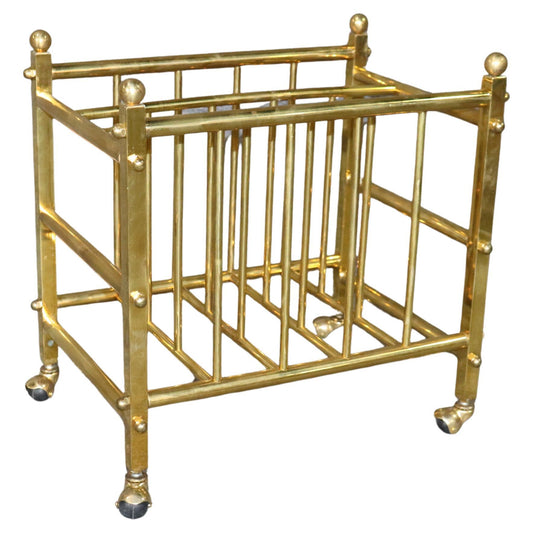 Fine Quality Maison Jansen Style Brass Magazine Rack Directoire Style