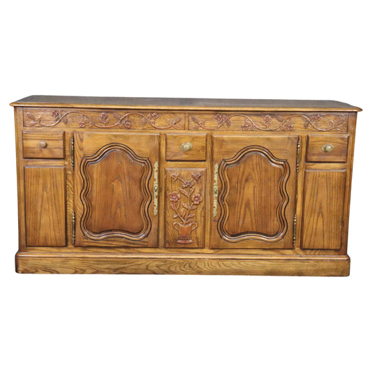 Milling Road by Baker Furniture Country French Oak Sideboard Buffet, circa 1980