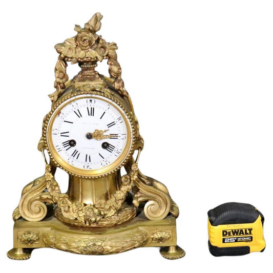 Beautiful French Bronze Antique Mantle Desk Clock