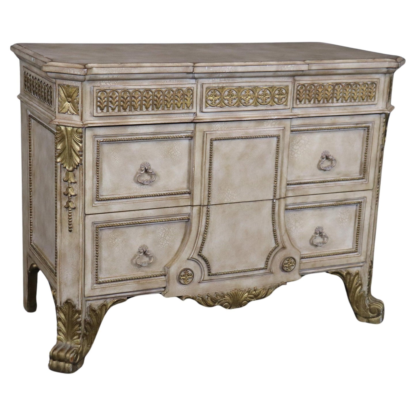 Italian Renaissance Style Paint Decorated and Gilt Commode