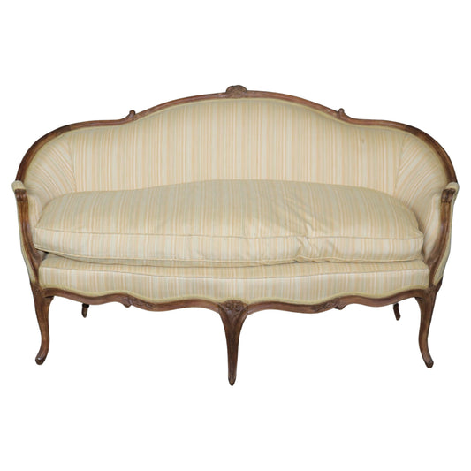 Superb French 1780s era Walnut Upholstered Louis XV Settee Canape