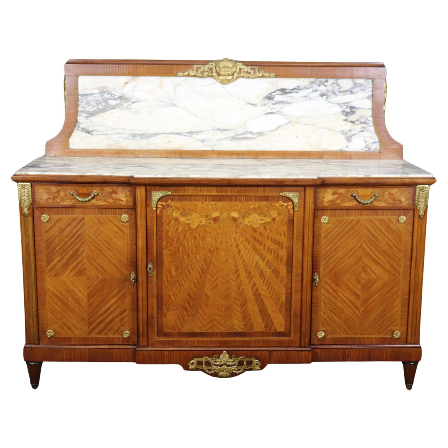 Fine Quality Restored Bronze Ormolu Mounted French Art Nouveau Sideboard