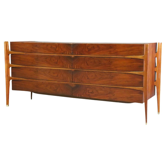 Fantastic Walnut Mid Century Modern William Hinn Dresser Exoskeleton Dresser