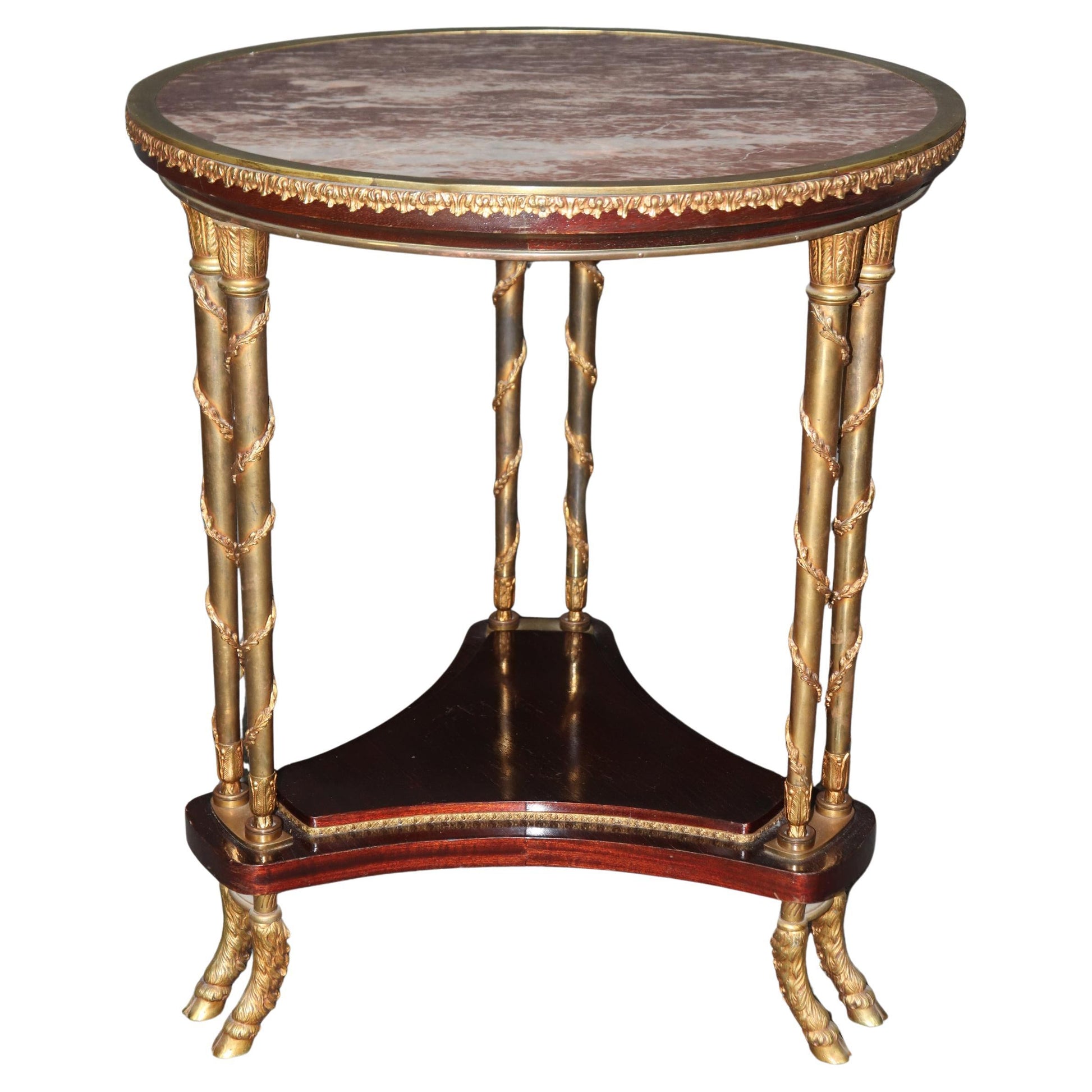 Superb Marble Top Bronze Louis XVI French End Table Manner Adam Weisweiler