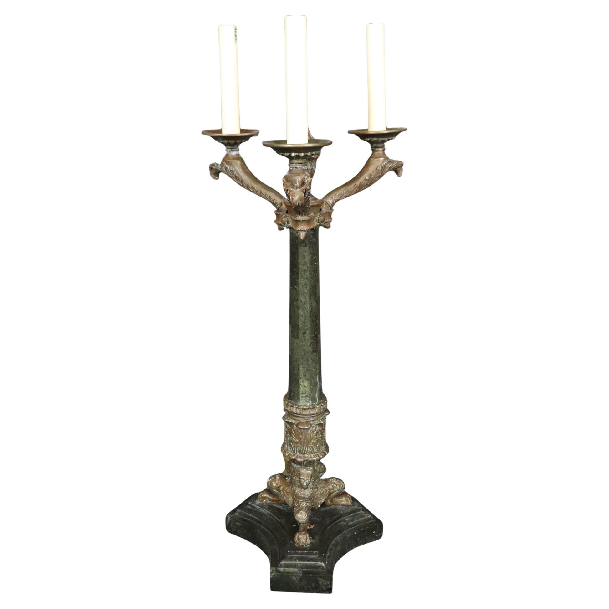 Maitland Smith French Empire Style Solid Bronze Table Lamp