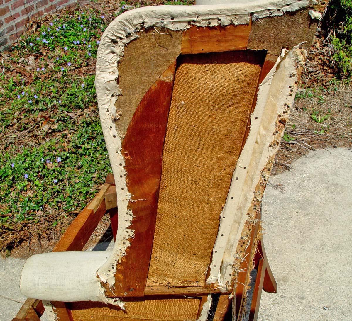 Antique American Hepplewhite New England Wing Chair Tiger Maple Frame